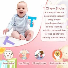 img 3 attached to 4-Pack Sensory Chew Tubes Toys for Autistic Children: T-Shaped Oral Motor Tool for ADHD, SPD, Special Needs Kids, Silicone Chewy Sticks Toys for Boys and Girls