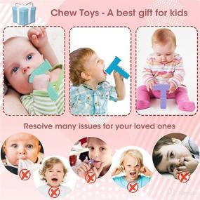 img 2 attached to 4-Pack Sensory Chew Tubes Toys for Autistic Children: T-Shaped Oral Motor Tool for ADHD, SPD, Special Needs Kids, Silicone Chewy Sticks Toys for Boys and Girls