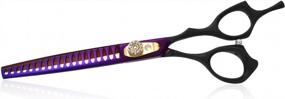 img 4 attached to Premium Japanese Steel Pet Grooming Scissors - Straight & Chunker Shear With Thinning Rate Of 35%-45%