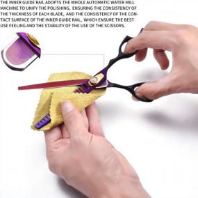 img 1 attached to Premium Japanese Steel Pet Grooming Scissors - Straight & Chunker Shear With Thinning Rate Of 35%-45%
