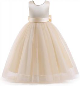 img 4 attached to Beautiful Sleeveless Embroidery Princess Pageant Dress For Girls - NNJXD Kids Prom Ball Gown