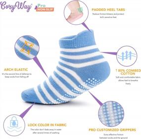 img 3 attached to Non-Slip Toddler Socks with Grips by CozyWay - Comfortable Ankle Socks for Baby, Infants, Kids, Little Girls and Boys