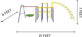 img 2 attached to Jungle Gym Kit With Saucer Swing And Arched Ladder Climber - ActivPlay Modular Set In Red, Blue, And Yellow