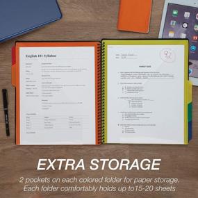 img 1 attached to Samsill 5 Subject Spiral School Organizer: All-In-One Folder With Clipboard, Notepad & 10 Pockets!