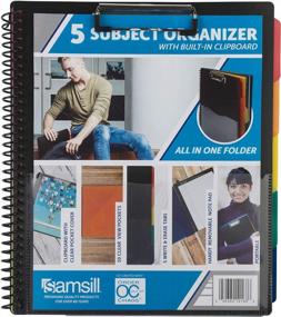 img 4 attached to Samsill 5 Subject Spiral School Organizer: универсальная папка с буфером обмена, блокнотом и 10 карманами!