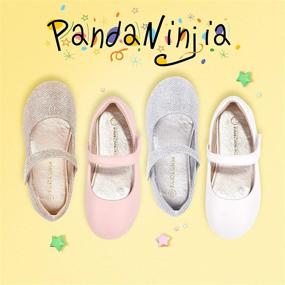 img 3 attached to 👠 Stylish and Comfortable PANDANINJIA Toddler Little Flower Wedding Girls' Flat Shoes