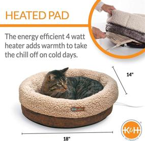 img 3 attached to 🔥 K&amp;H PET PRODUCTS Thermo-Snuggle Cup Bomber - Heated Cat Bed for Indoor Use - Chocolate - 14 X 18 Inches