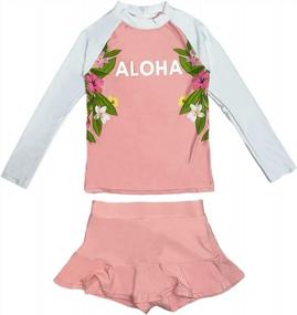 img 4 attached to Protect Your Little Princess From Sunburn With PHIBEE Girls' Rash Guard Set