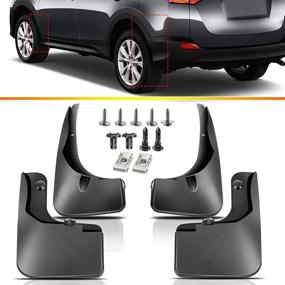 img 2 attached to Enhance Your Toyota RAV4's Protection with Set of 4 Front and Rear Side Mud Flaps Splash Guards - Perfect Replacement for Toyota RAV4 LE/XLE/Limited/Limited Platinum 2013-2015 Sport Utility