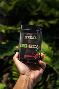 img 1 attached to Продукт: "Веганский BCAA от STEEL Supplements | Без глютена | Повышает рост мышц, выносливость и восстановление | Анаболический пример | Без сои | 30 порций (киви-клубника)