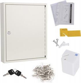 img 2 attached to KYODOLED Key Storage Lock Box With Key,Locking Key Cabinet,100 Keys Management Wall Mount With Key Lock,Key Hooks & Tags Key Labels,(White,100 Key)