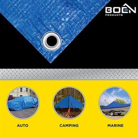 img 2 attached to 🔵 Blue Poly Tarp Cover 5 Mil Thick: Waterproof, Multi-Purpose Tarpaulin for Canopy Tent, Boat, RV, Pool & More (30' x 30')