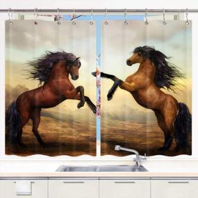 img 3 attached to Vintage Wild West Window Curtains With Western Animal Motifs For Rustic Farmhouse Décor