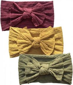 img 1 attached to Adorable Baby Girl Headbands And Bows: Soft Nylon Turban Headwrap For Newborns, Toddlers, And Children