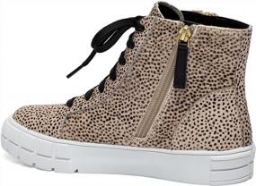 img 1 attached to Bold And Edgy: Linea Paolo'S GIO High Top Leather Sneakers With Zipper Detailing