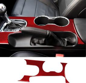 img 4 attached to MEEAOTUMO Red Carbon Fiber Central Control Sticker Interior Trim Accessories For Ford Mustang 2015-2022