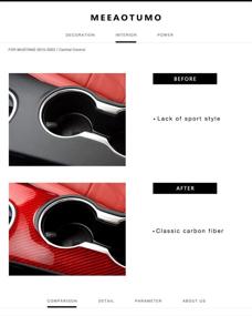 img 3 attached to MEEAOTUMO Red Carbon Fiber Central Control Sticker Interior Trim Accessories For Ford Mustang 2015-2022