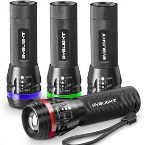 img 4 attached to BYBLIGHT Pack Of 4 Colorful Zoomable Flashlights With 150 Lumens LED For Indoor And Outdoor Use - Ideal For Car, Emergency, Camping, And Kids