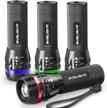 byblight pack of 4 colorful zoomable flashlights with 150 lumens led for indoor and outdoor use - ideal for car, emergency, camping, and kids logo