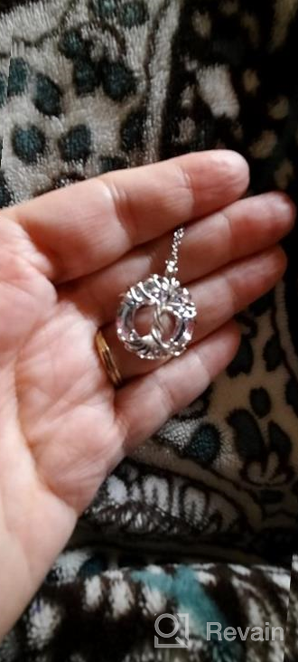 img 1 attached to 🌳 Stunning TOUPOP Tree of Life Necklace: 925 Sterling Silver Celtic Family Tree Pendant with Circle Crystal; Perfect Jewelry Gift for Women, Girls, Friends, Mom - Ideal for Birthdays and Christmas Celebrations review by Emily Perkins