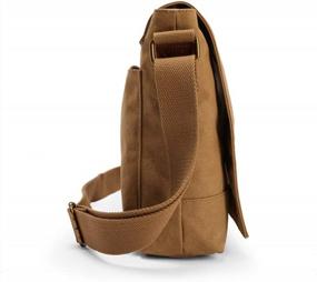 img 1 attached to Винтажная холщовая сумка-мессенджер для мужчин - сумка через плечо с 14-дюймовым отделением для ноутбука, идеально подходящая для повседневной книжной сумки и ранца