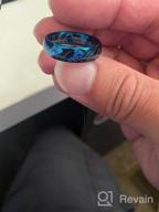 картинка 1 прикреплена к отзыву Зоэски мужское кольцо из вольфрама карбида 6мм 8мм - синяя полоса вдохновленная "Властелином Колец" с удобной посадкой и лазерной гравировкой от Vangele Carson