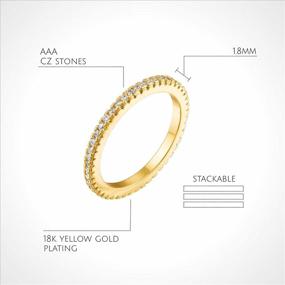 img 2 attached to Stackable Eternity Bands For Women - KISPER 18K Gold Plated Rings With Cubic Zirconia