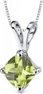 peora peridot solitaire pendant - classic cushion cut in 14k white gold, 6mm size, 1 carat total weight logo