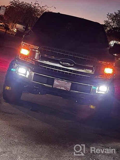 img 1 attached to Ford F150 2015-2020 Bumper Driving Light 4 Inch LED Fog Lights DRL Daytime Running Light Set 1 Pair Black review by Darrius Frison