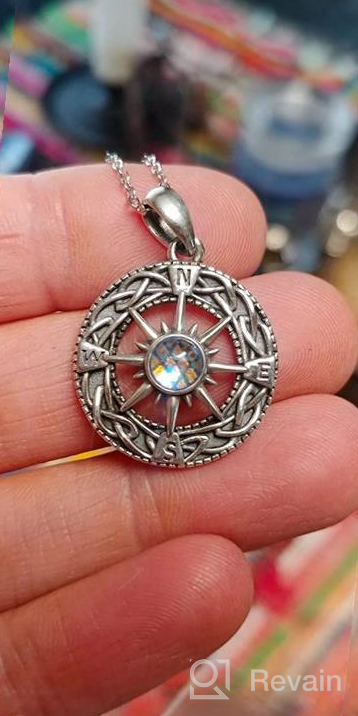 img 1 attached to Celtic Moonstone Pendant Necklace: Exquisite Sterling Silver Irish Celtic Knot Jewelry for Women & Girls review by Stephen Burgstaller