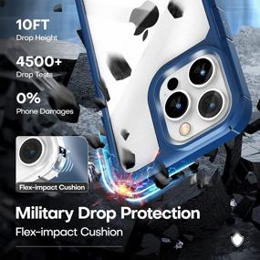 img 1 attached to Чехол для iPhone 14 Pro Max [5 в 1] защита от падений по военным стандартам с шириной 2Х, защитное стекло для экрана + 2Х защита для камеры (6,7 дюйма, синий)