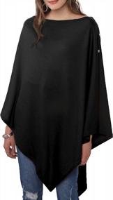 img 4 attached to Stay Chic And Cozy All Season With MissShorthair'S Women'S Lightweight Knitted Scarf Poncho Sweater Cape