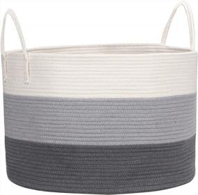img 4 attached to Organize In Style With COSYLAND'S Extra Large Woven Cotton Laundry Basket