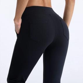 img 3 attached to Bootcut Yoga Pants For Women With Pockets - Workout & Dress Pants W/ Tummy Control By FITTIN