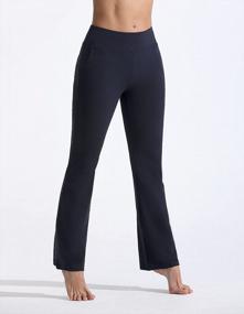 img 2 attached to Bootcut Yoga Pants For Women With Pockets - Workout & Dress Pants W/ Tummy Control By FITTIN