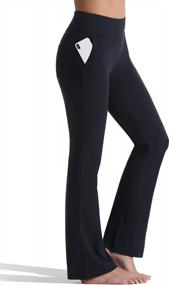 img 4 attached to Bootcut Yoga Pants For Women With Pockets - Workout & Dress Pants W/ Tummy Control By FITTIN