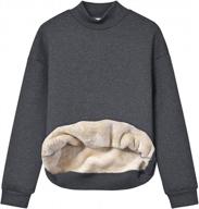 jenkoon womens warm soft mockneck sherpa fleece lined sweatshirt casual pullover tops logo