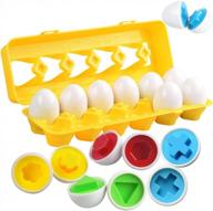 cpsyub montessori matching eggs: educational learning toys for 1-3 year old boys and girls with color & shape recognition skills; bpa-free easter eggs gifts (set of 12 toddler toys) логотип