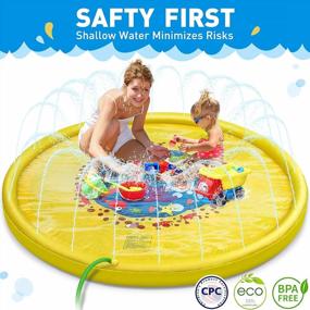 img 2 attached to Summer Fun For Kids And Pets: Thicken Outdoor Splash Pad With Sprinklers, Water Toys, And Kiddie Pool