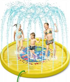 img 4 attached to Summer Fun For Kids And Pets: Thicken Outdoor Splash Pad With Sprinklers, Water Toys, And Kiddie Pool
