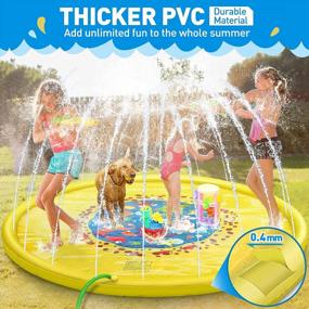img 1 attached to Summer Fun For Kids And Pets: Thicken Outdoor Splash Pad With Sprinklers, Water Toys, And Kiddie Pool