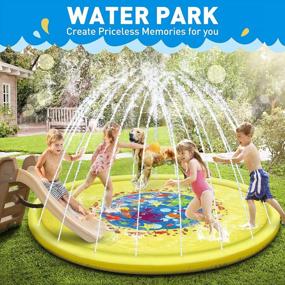 img 3 attached to Summer Fun For Kids And Pets: Thicken Outdoor Splash Pad With Sprinklers, Water Toys, And Kiddie Pool