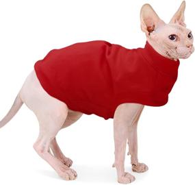 img 4 attached to 🐾 Cozy Fleece Dog Sweatshirt: Stylish Winter Sweaters for Small to Medium Dogs and Cats - Ultimate Comfort and Warmth for Cold Weather - Hassle-Free Cat Sweater Pullover with Stretchy Hoodie - Must-have Pet Winter Clothes