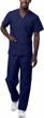 comfortable and classic sivvan unisex scrubs - v-neck top and drawstring pants set logo
