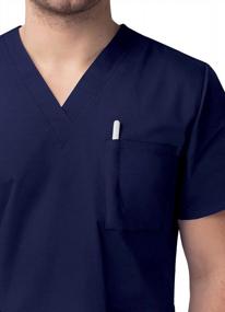 img 1 attached to Comfortable And Classic SIVVAN Unisex Scrubs - V-Neck Top And Drawstring Pants Set