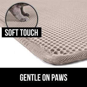 img 1 attached to Durable Honeycomb Cat Litter Box Mat - Gorilla Grip: 🐾 Water-Resistant, Scatter Control, Double-Layered, Waste-Less Litter, Soft on Paws, Easy to Clean