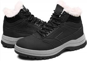 img 4 attached to High Top Winter Snow Boots For Men And Women - Non-Slip Outdoor Hiking Booties With Warm Fur Lining