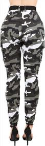 img 3 attached to Camouflage Cargo Jogger Pants For Women - Slim Fit High Waist With Belt By TwiinSisters