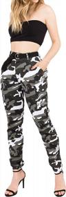 img 1 attached to Camouflage Cargo Jogger Pants For Women - Slim Fit High Waist With Belt By TwiinSisters