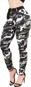 img 4 attached to Camouflage Cargo Jogger Pants For Women - Slim Fit High Waist With Belt By TwiinSisters